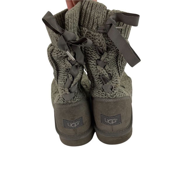 UGG Isla Sweater Cable Knit Boots in Gray Size 7 - Picture 12 of 16